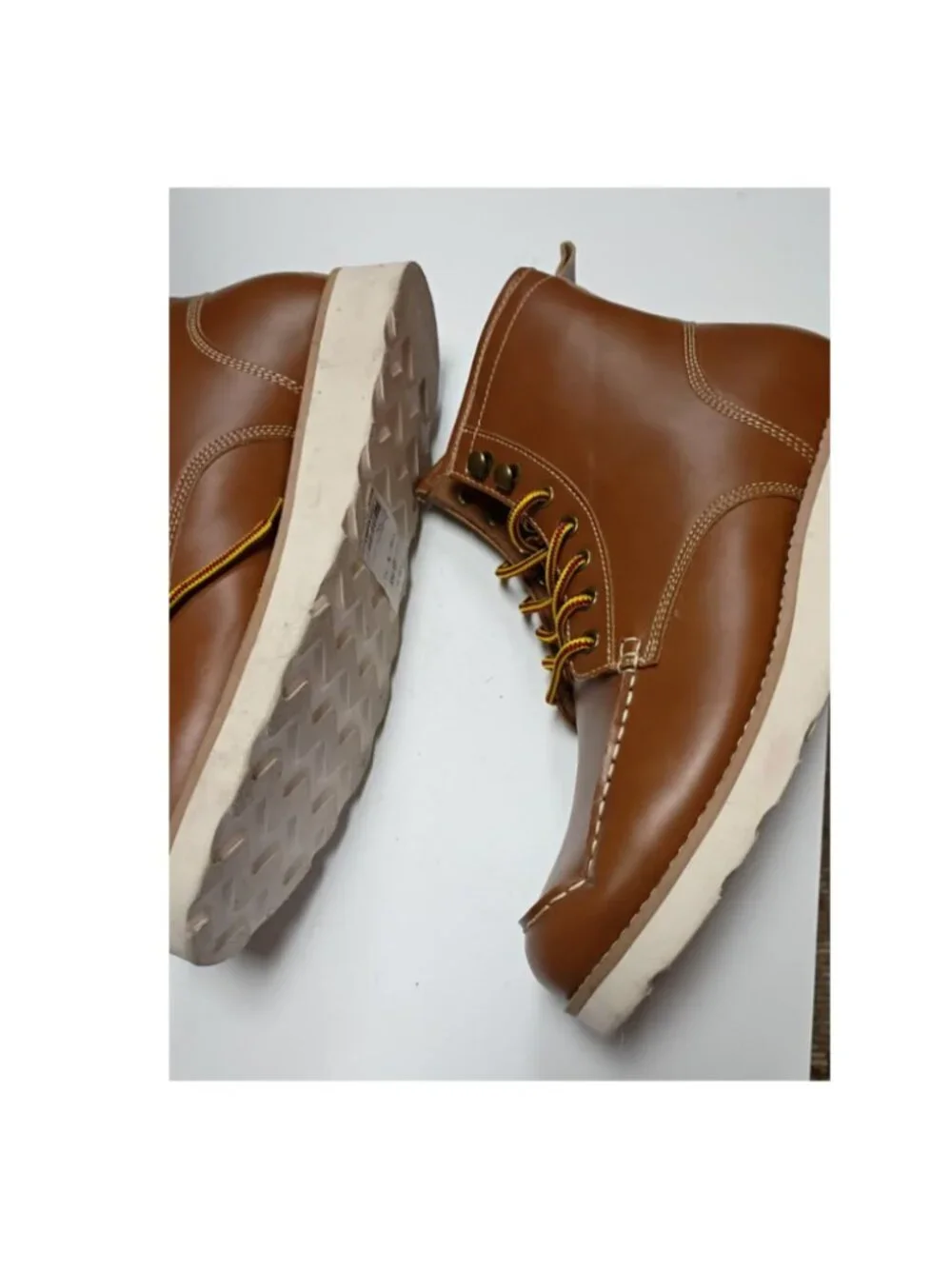 Goodfellow & Co Men's Niles Moc Toe Lace Up Wedge Boots - Cognac Brown
